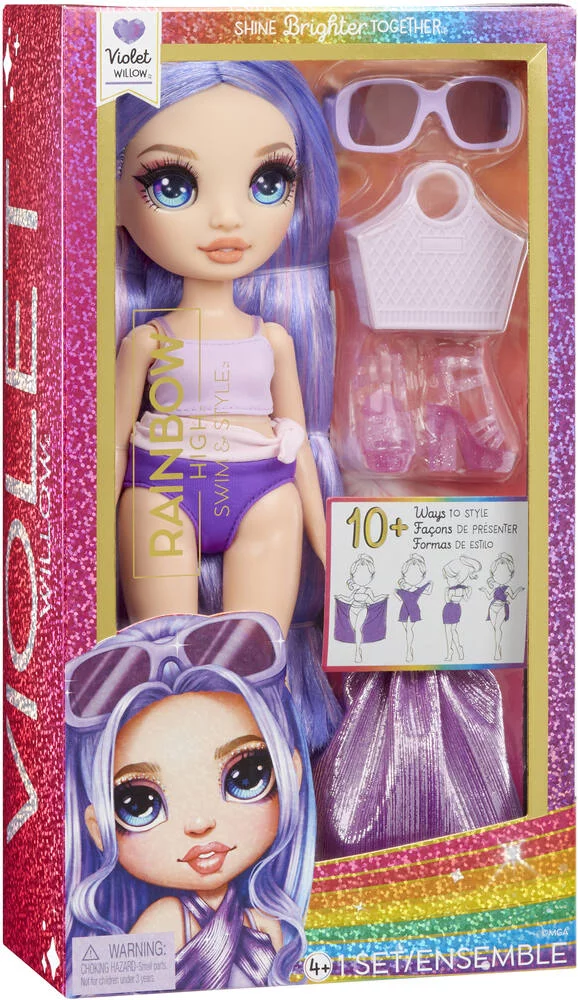RAINBOW HIGH SWIM ET STYLE POUPEE MANNEQUIN 27CM - VIOLET