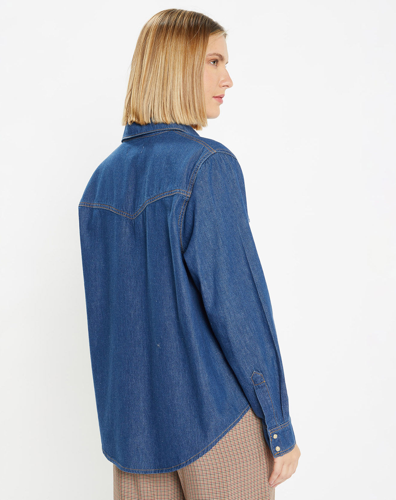 Galeries Lafayette Chemise en denim de Coton bio Colorado bleu foncé