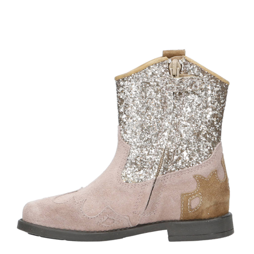 Clic! suède cowboylaarzen roze
