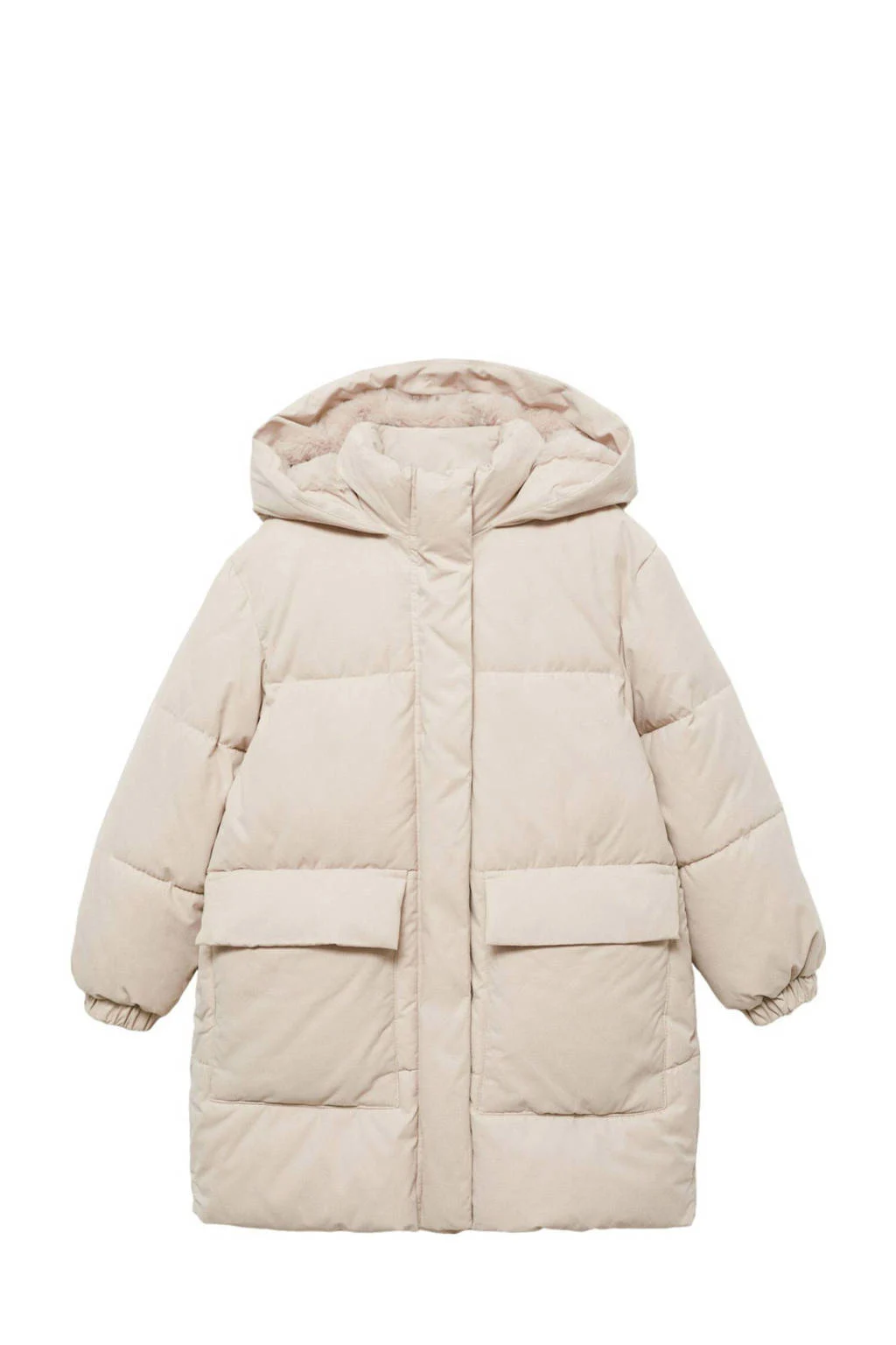 gewatteerde jas beige