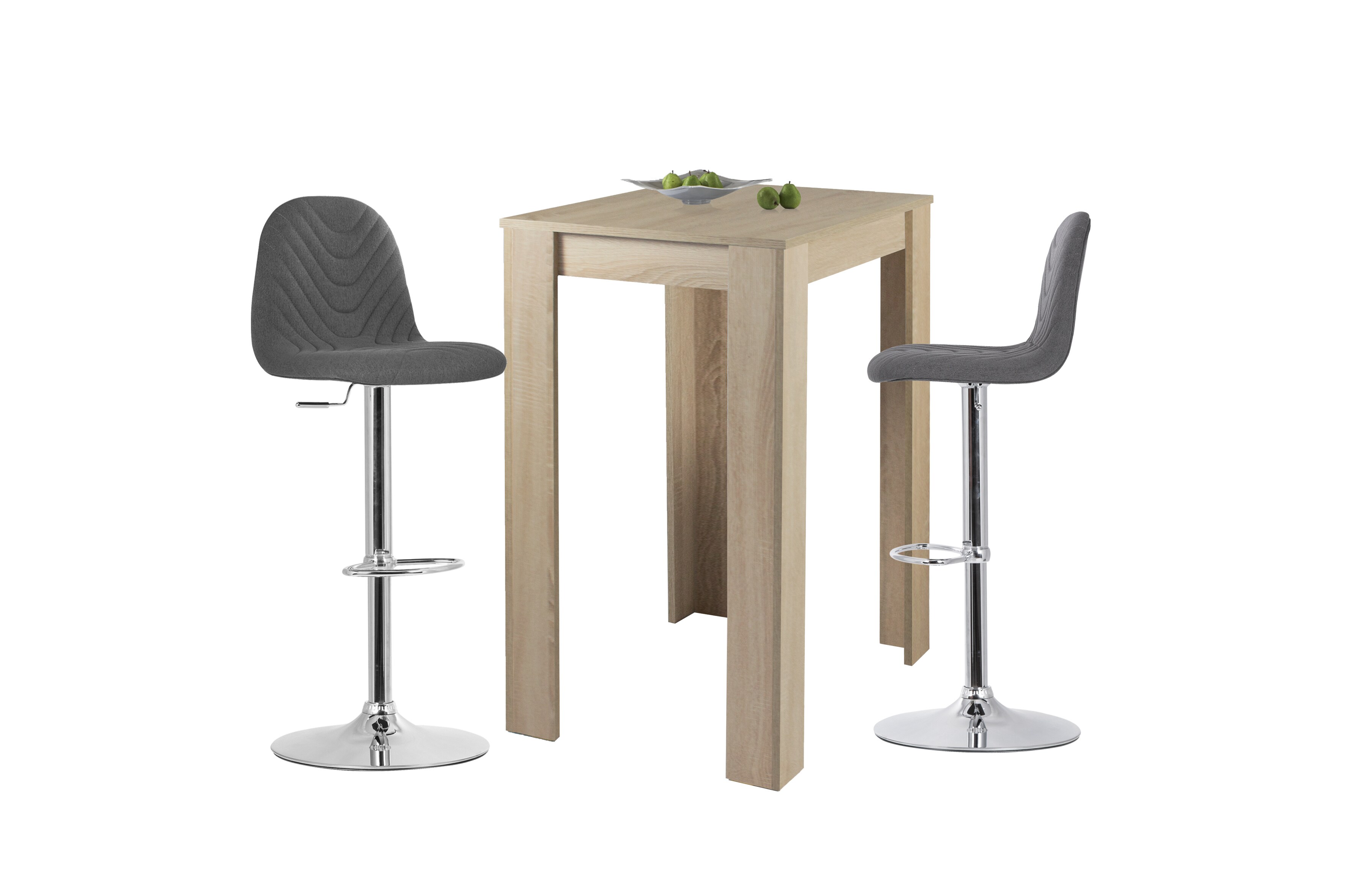 byLIVING Barhocker CASINO, 2-er Set, Webstoffbezug anthrazit, Gestell chrom