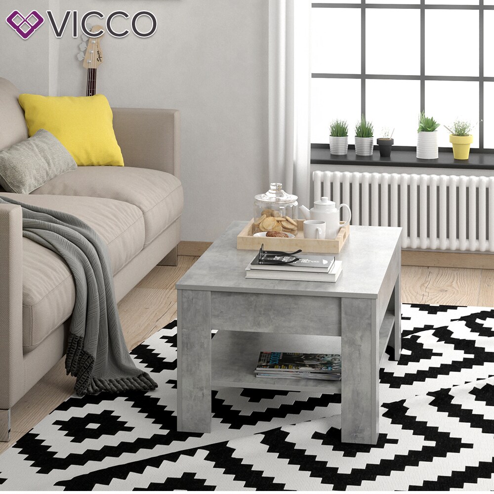 Vicco Couchtisch mit Schublade Beistelltisch Kaffeetisch 100 x 60 cmBeton