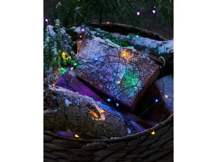 Sirius Knirke Lyskæde 80 LED - Multi/Grøn