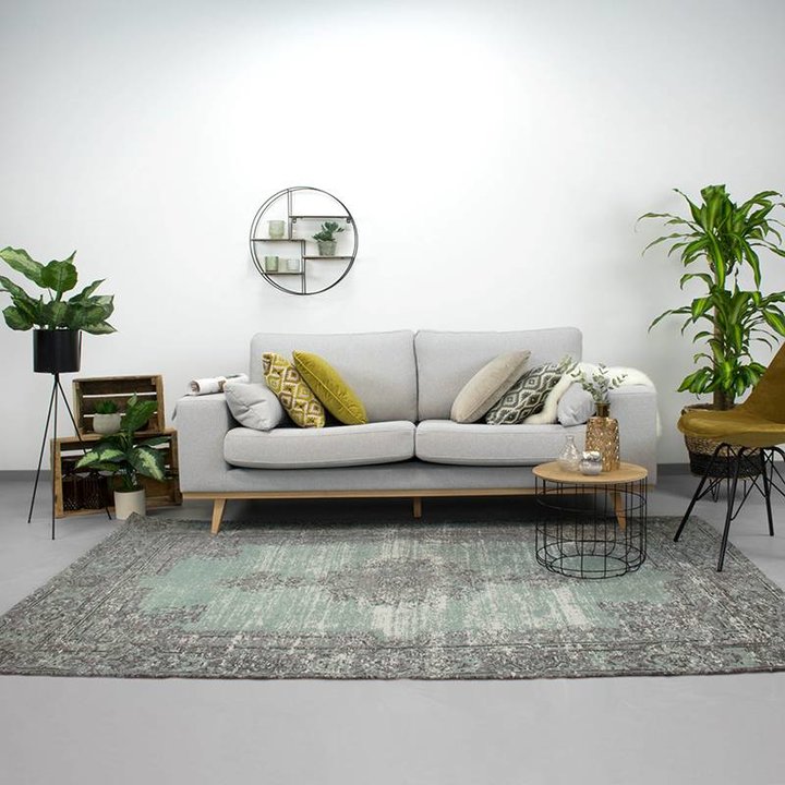 Vintage vloerkleed - Dreams Groen/Grijs | Vintage look