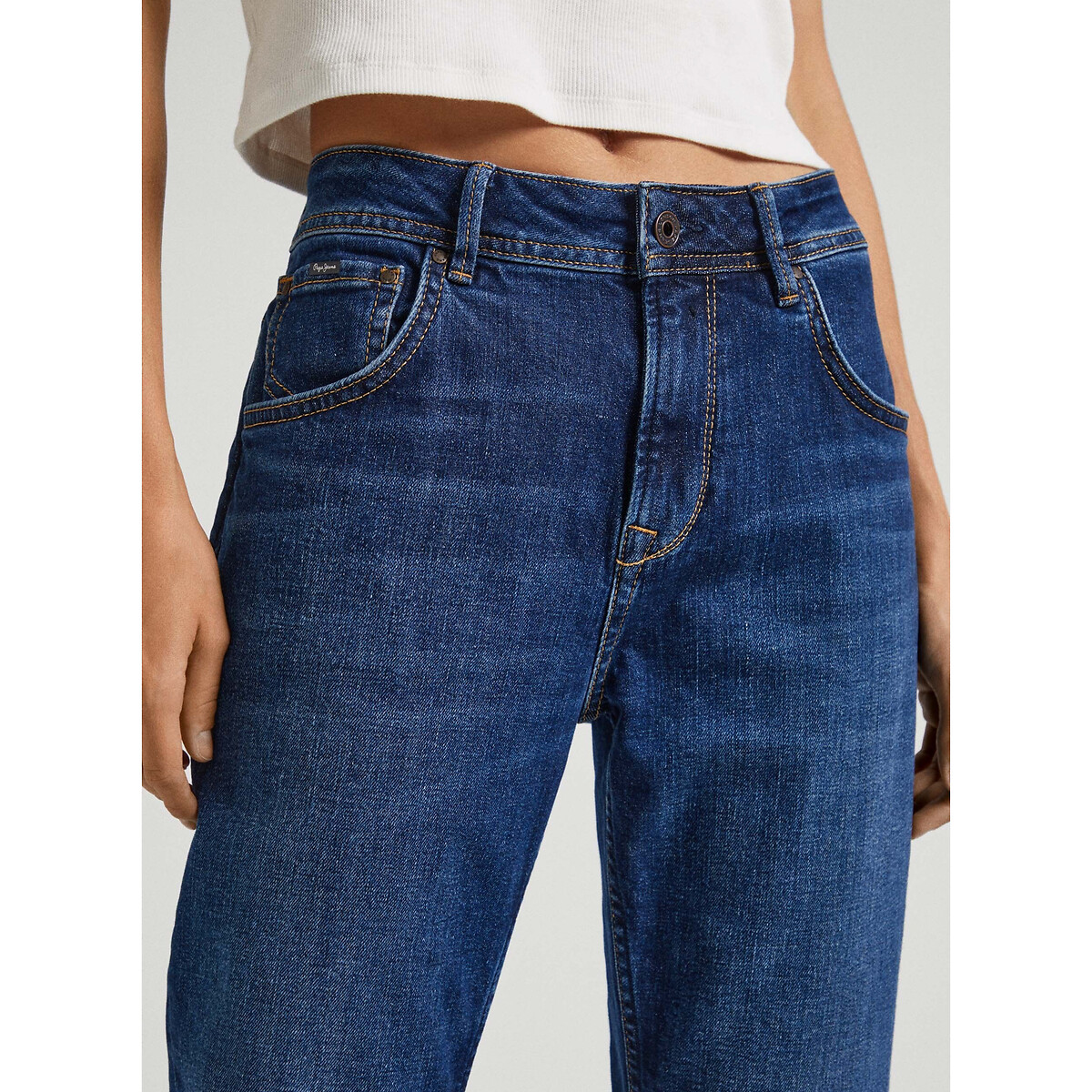 PEPE JEANS<br>Calça jeans reta de cintura alta VIOLETA