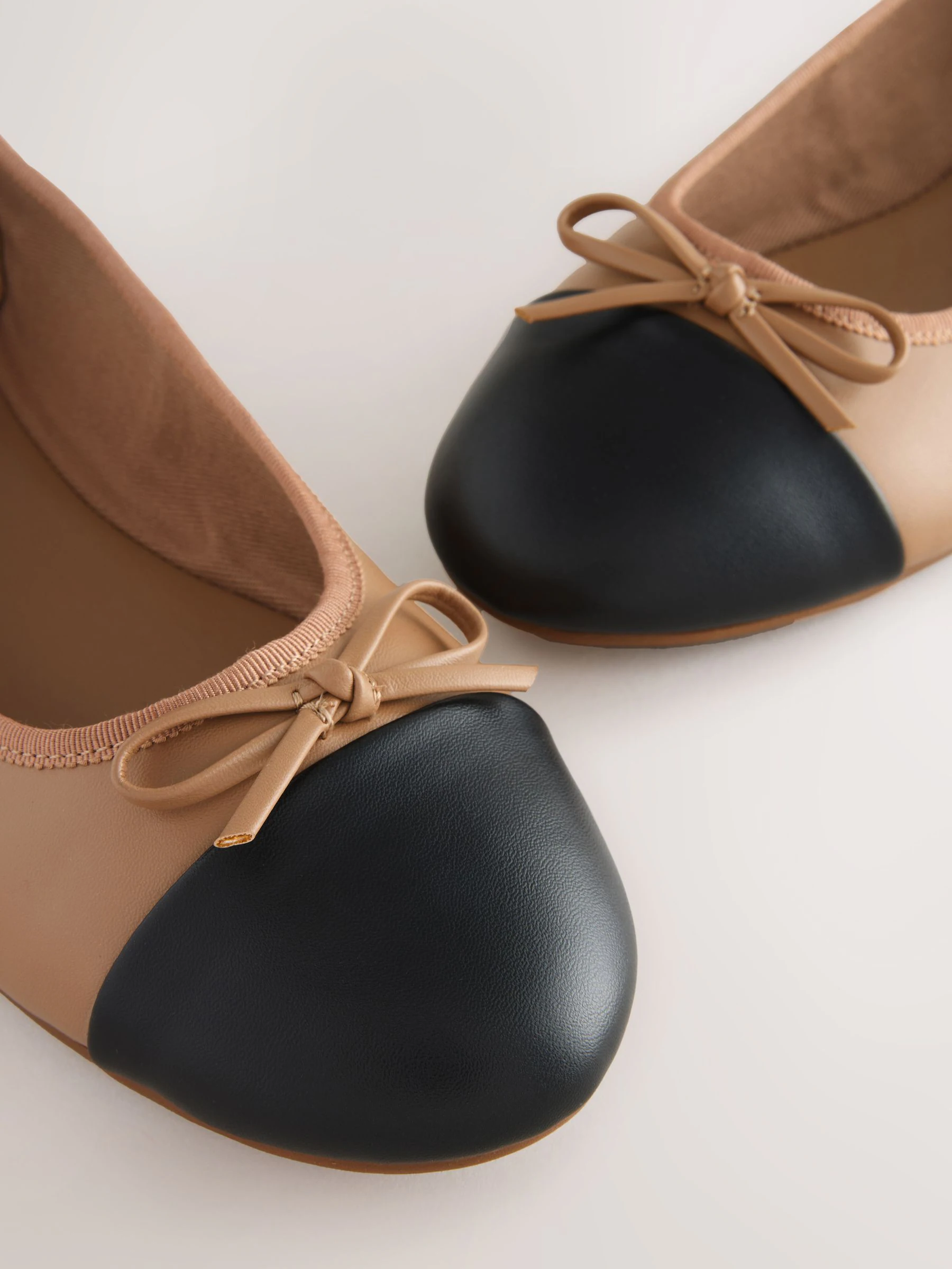 Caramel-nude - Ballerina's met ronde neus