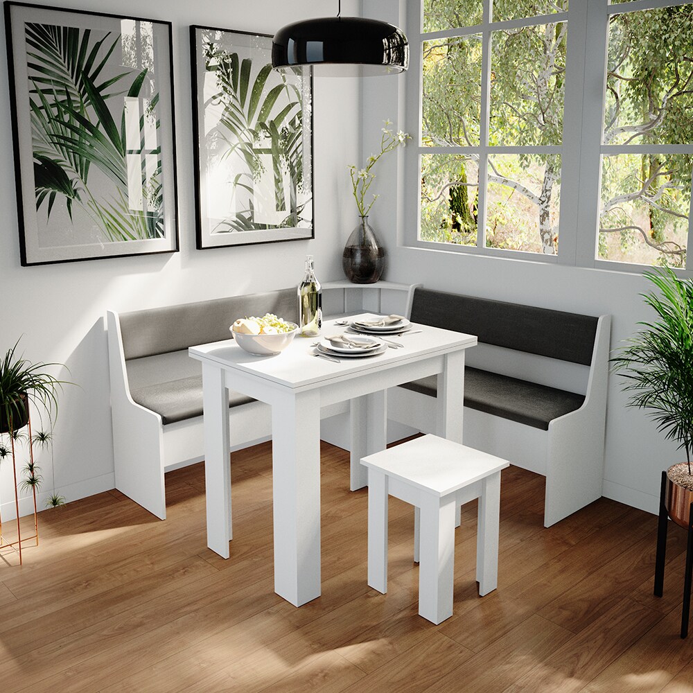 Vicco Eckbankgruppe Roman Weiß 150x150cm Esszimmergruppe Eckbank Sitzgruppe
