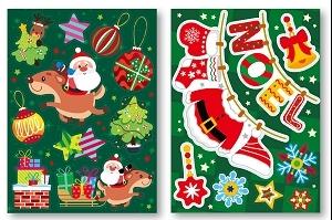 STICKERS VITROSTATIQUES NOEL X18 PIECES