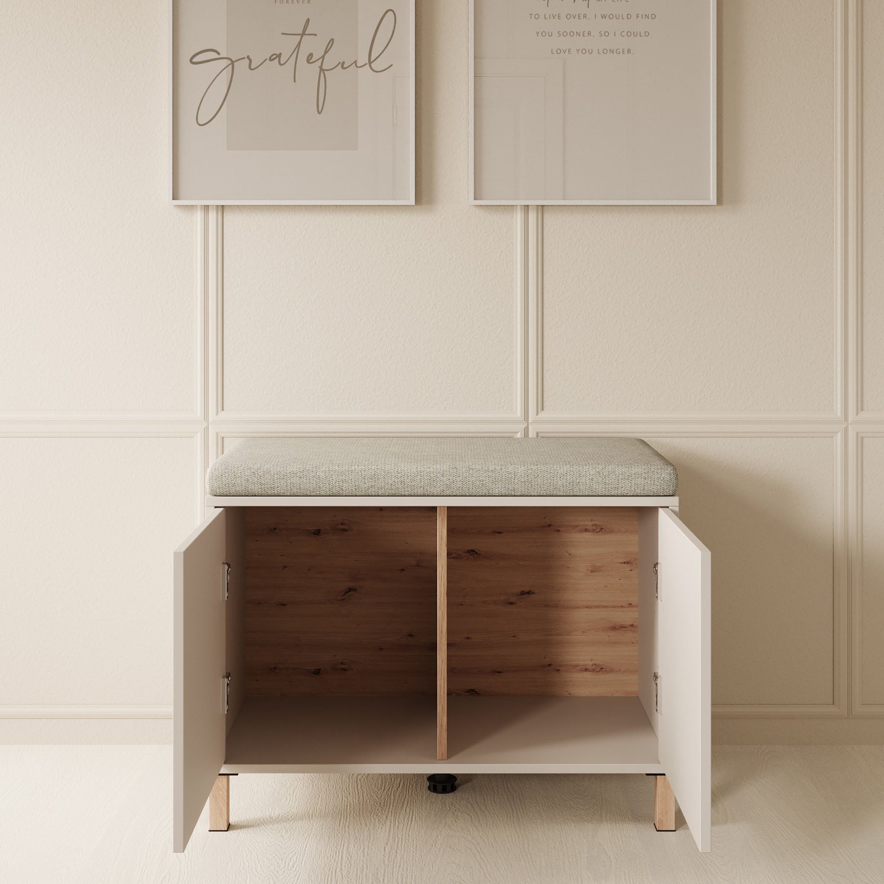Meubella - Schoenenkast Bahia - Beige - 80 cm