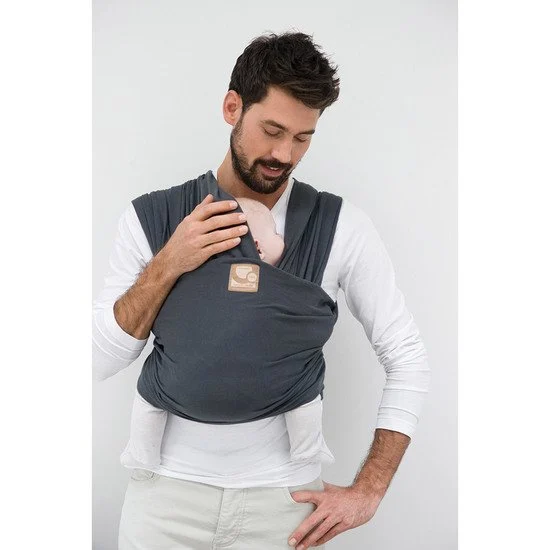 Écharpe de portage Tricot-Slen Organic extensible bio   Anthracite        540 cm   de               Babylonia