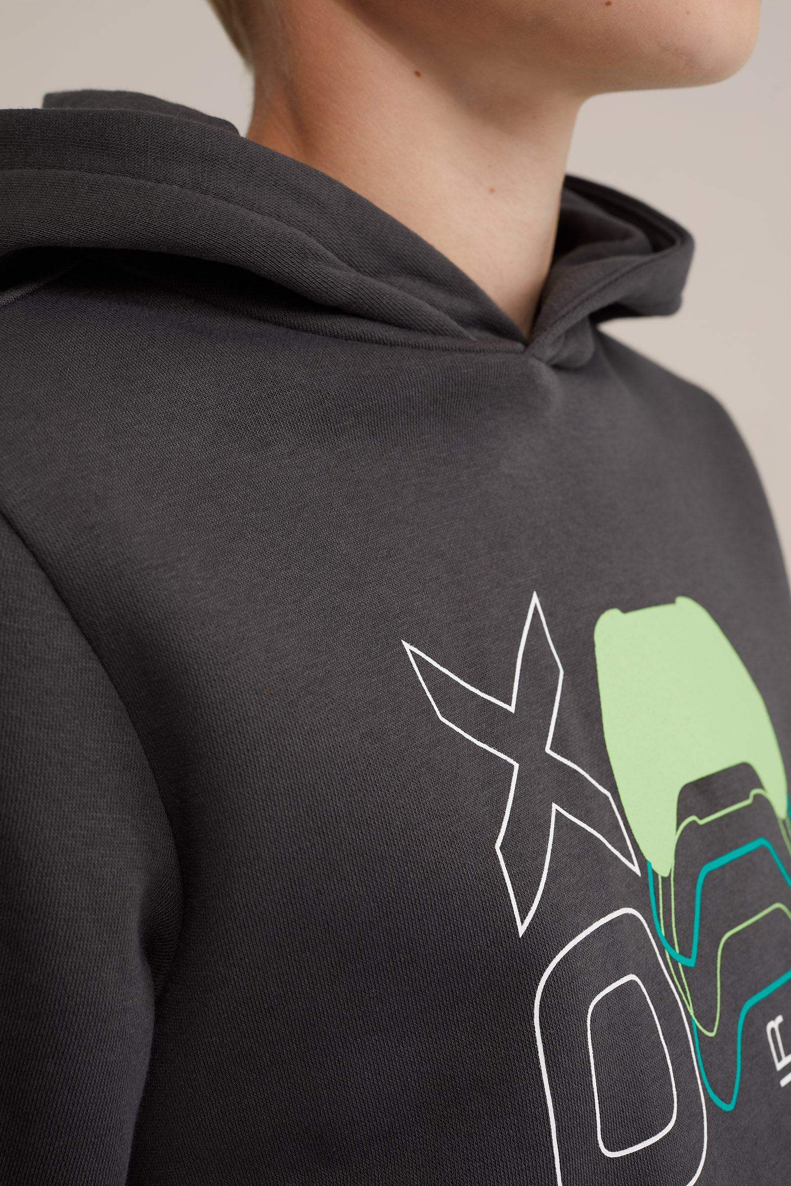 Jongens hoodie met opdruk WE Fashion Donkergrijs