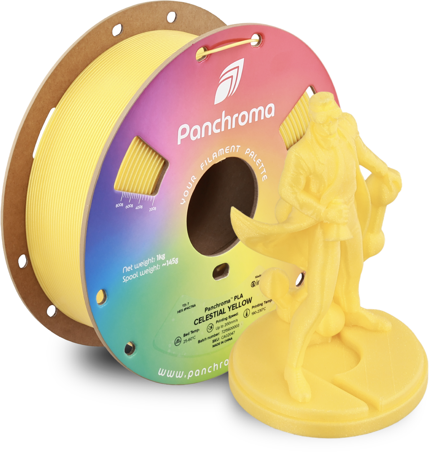 Polymaker  Panchroma™ PLA Celestial Yellow, 1,75 mm / 1000 g    Pastellfarbener Glanz in Yellow