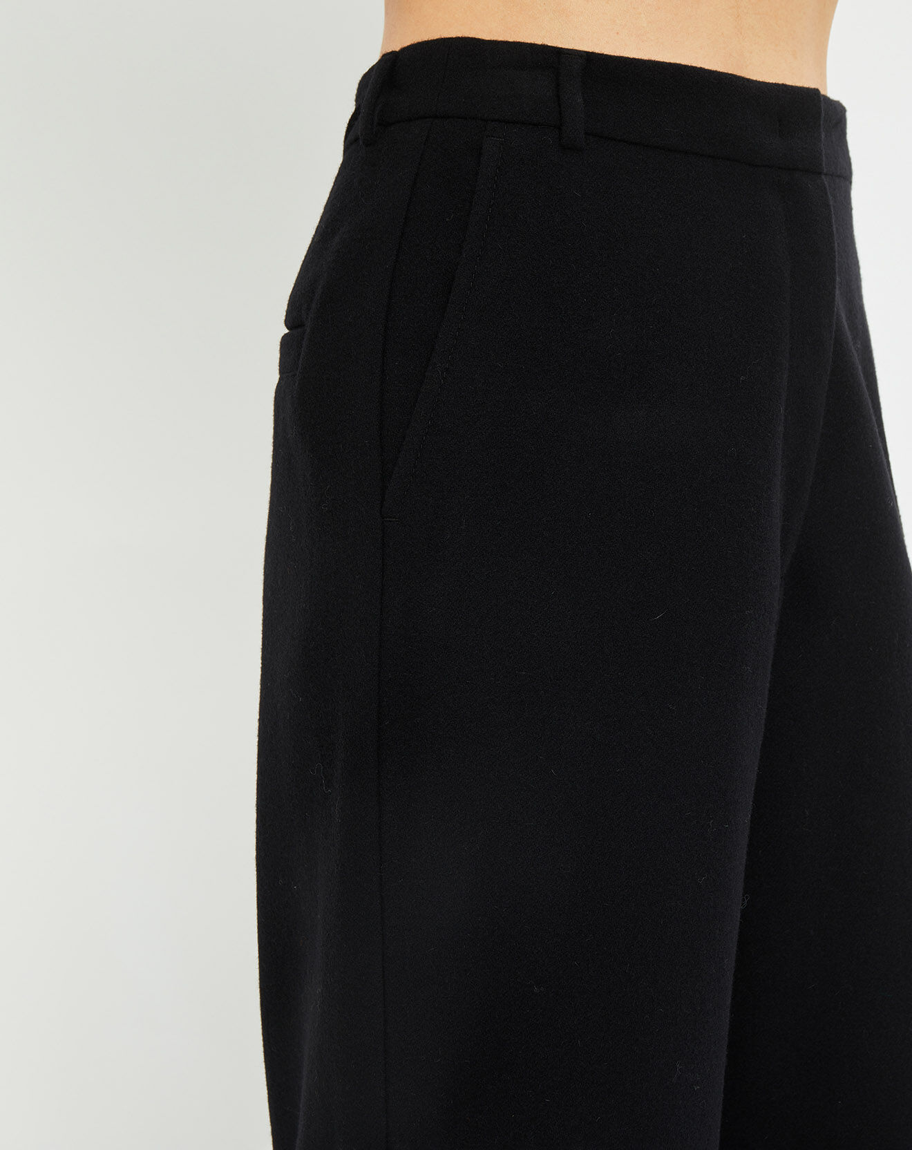 Marc O'Polo Pantalon large en Laine mélangée noir