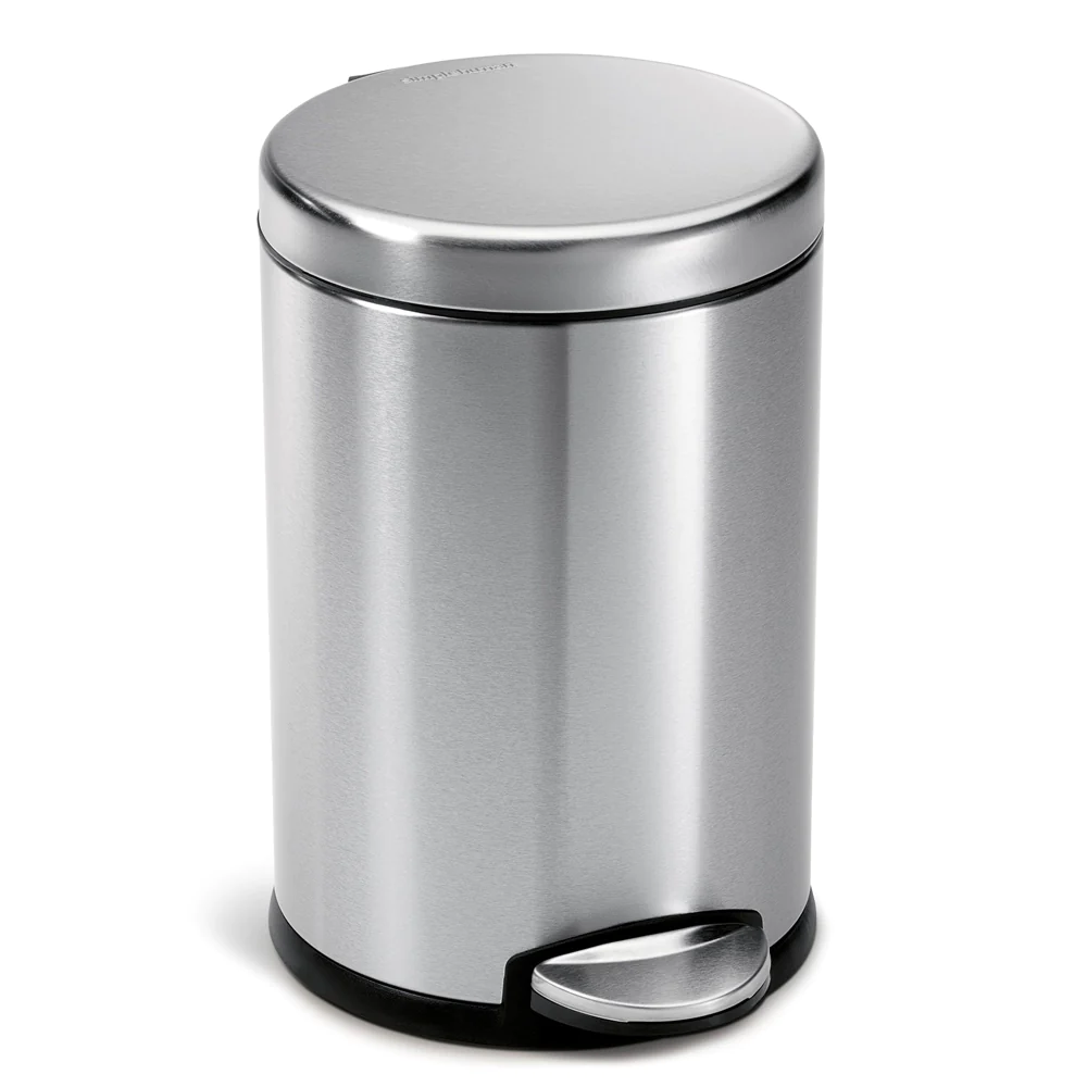 Poubelle ronde à pédale 4,5L code A inox Simplehuman