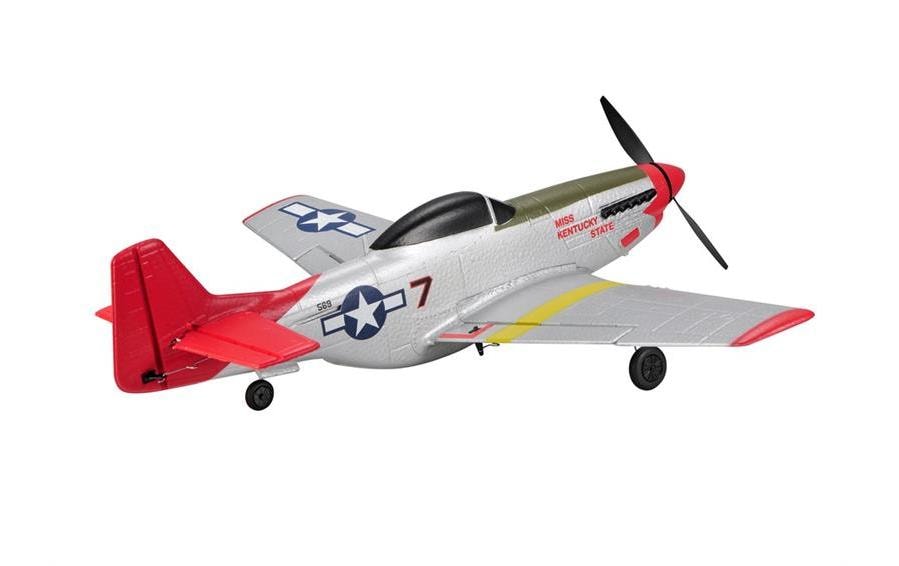 Warbird Mini P51D 450 mm, Rot, RTF<br>Kleines 4-Kanal RC-Flugzeug mit Gyro