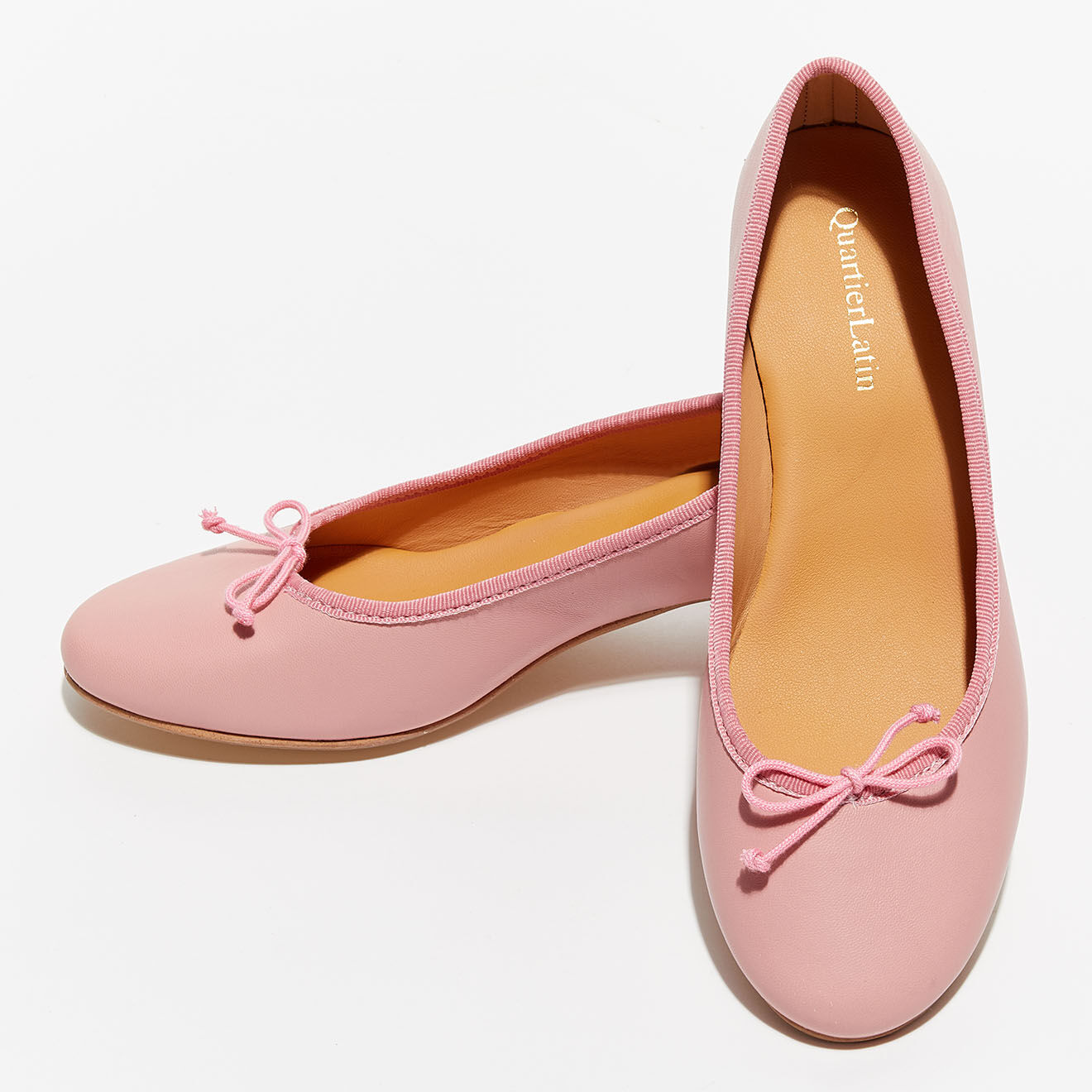 Quartier Latin Ballerines en Cuir Albane roses - Talon 4 cm