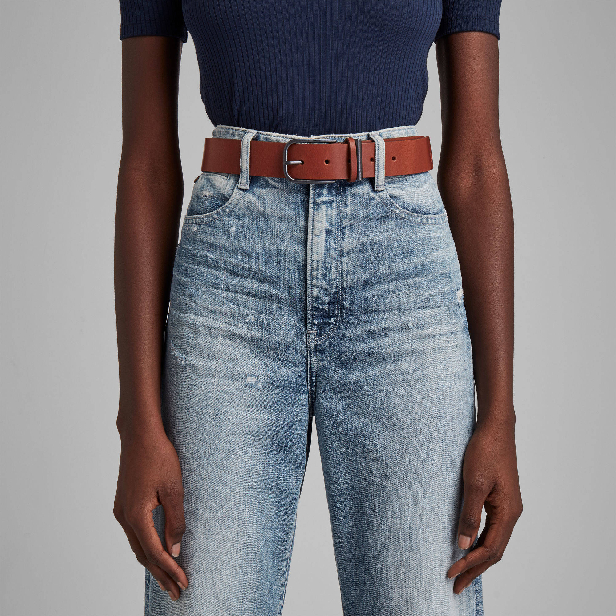 G-STAR leren riem cognac