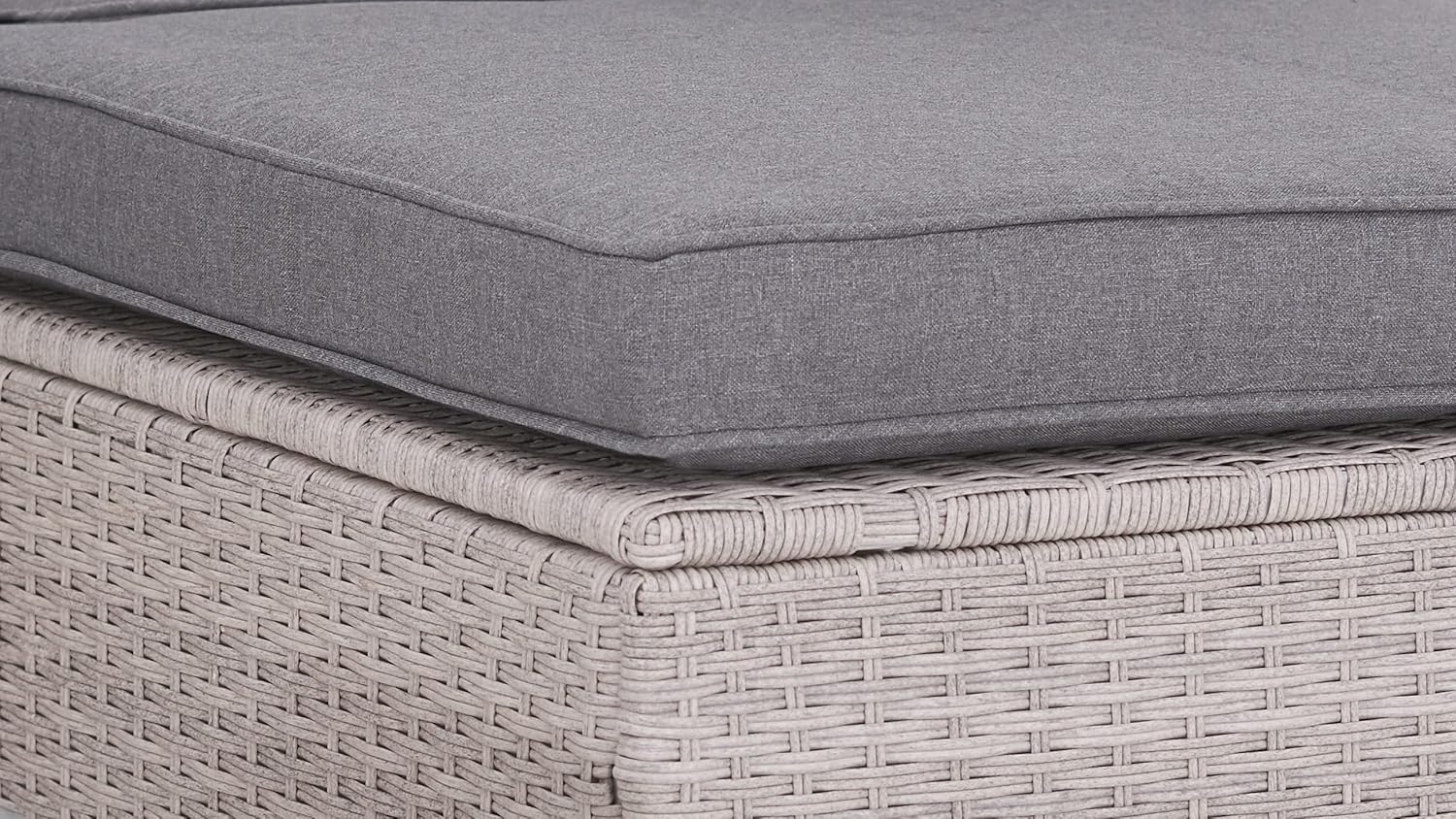 Polyrattan Lounge Sitzgruppe Gartenmöbel-Set Poly Rattan Garnitur 3 Sitzplätze, Modell Bali, Rattan: Hell-Grau/Bezüge: Grau