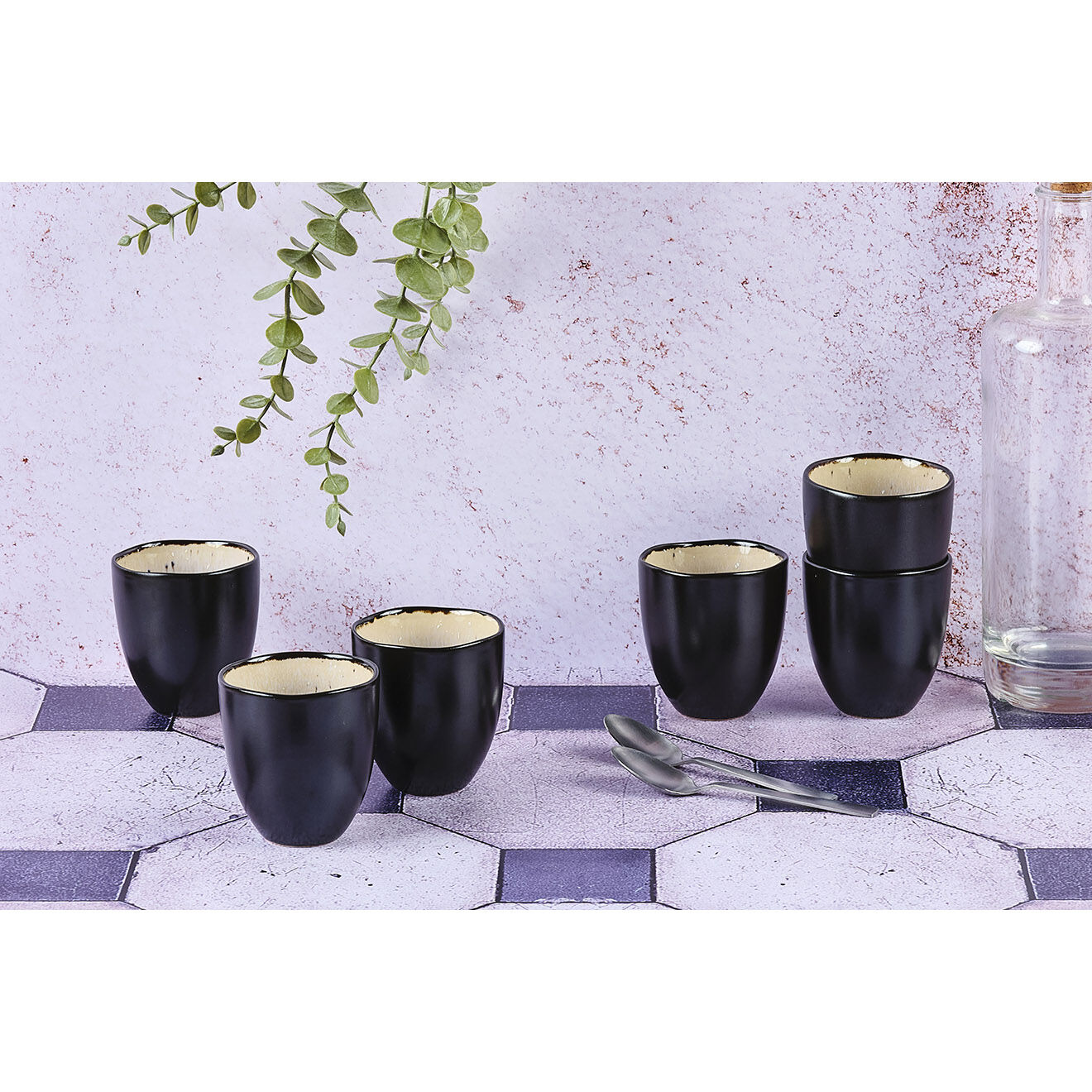 Bjorn 6 Tasses en Grès Iris blanc/ivoire - 15 cl