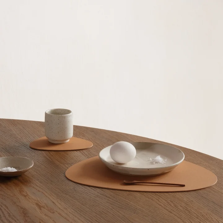 Lind DNA - Geschenkset Curve L, Nupo hellgrau (4 Tischsets   4 Serviettenringe)