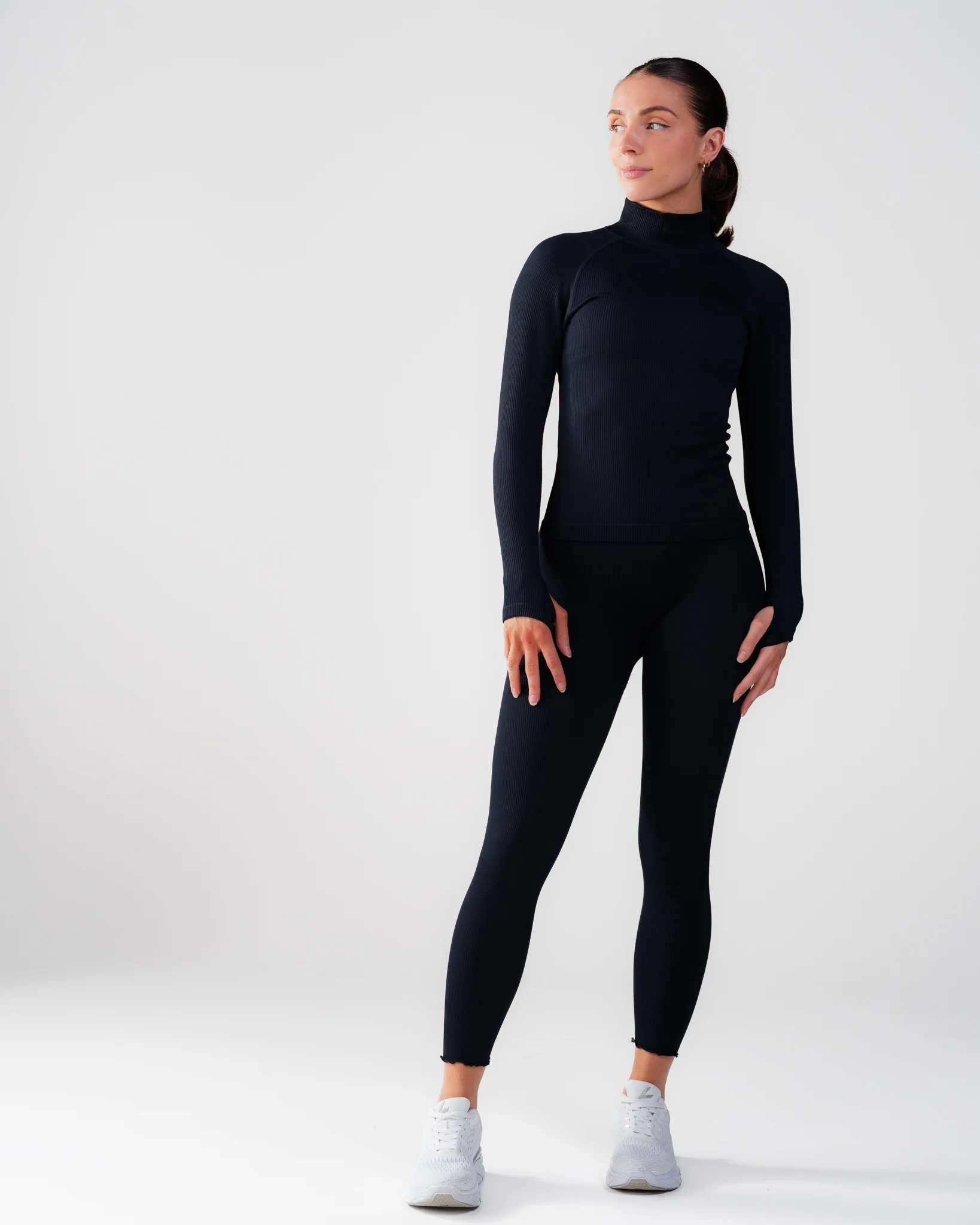 Bumpro Perfect Rib Frill Tights Navy