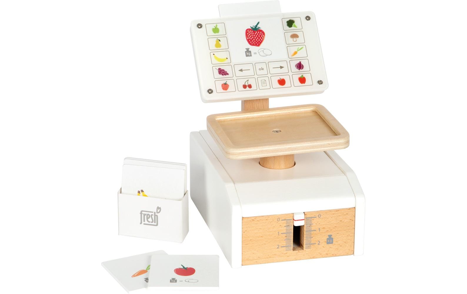 Waage freshMultifunktionale Spielwaage aus Holz mit extra grosser Waagschale