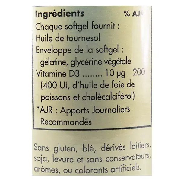 Vitamina D3 Solgar - 100 Cápsulas Gelatinosas