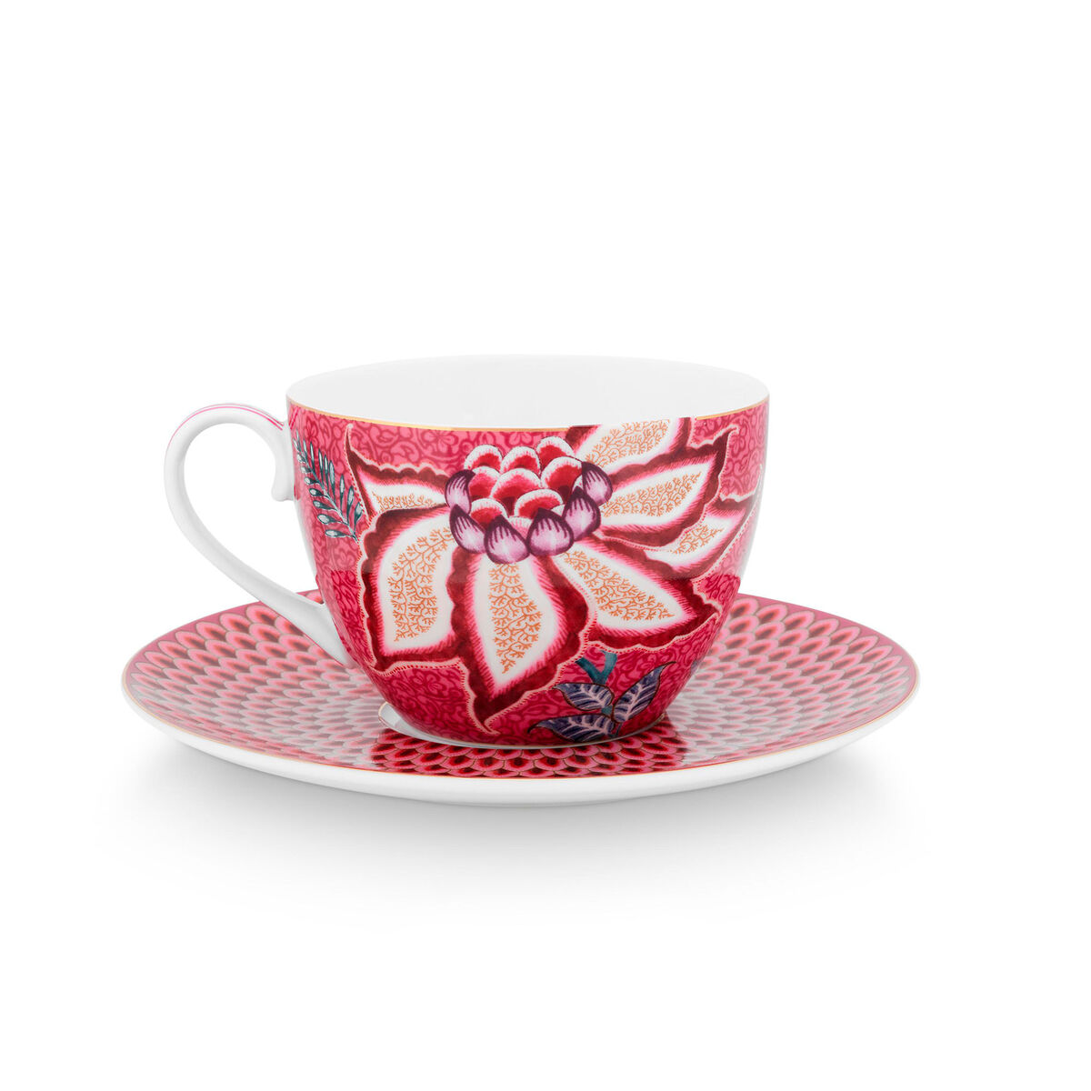 PIP Studio Flower Festival cappucinokopp 2-pakning, rosa