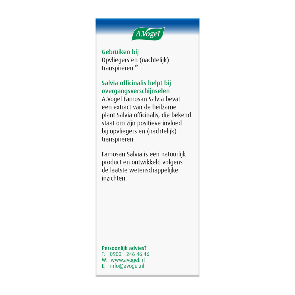A.Vogel Famosan Salvia Overgang60 tabletten
