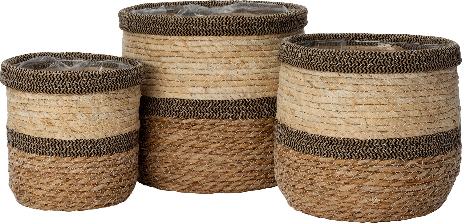 Intratuin plantenmand Seven naturel / zwart D 23 H 23 cm