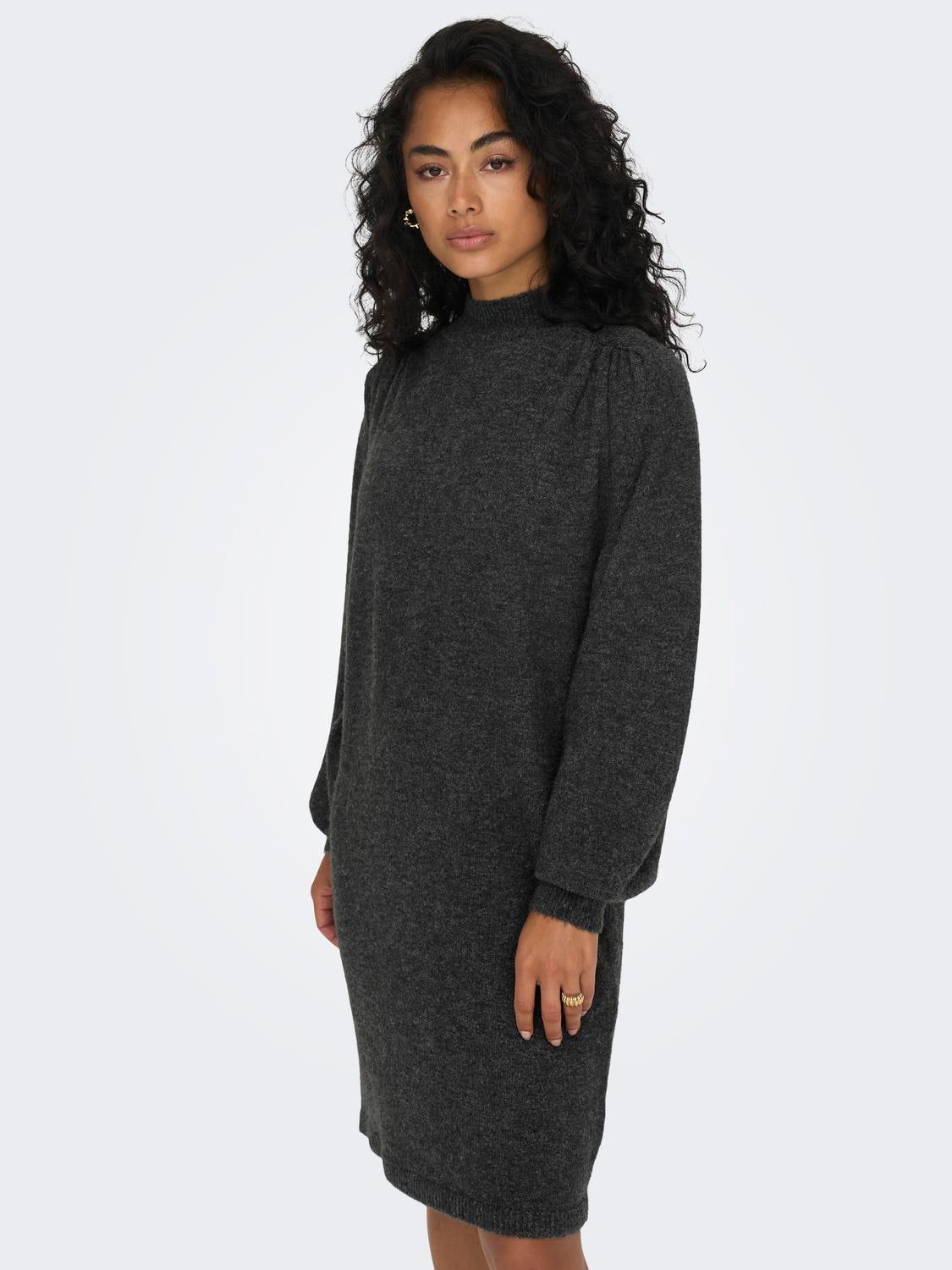 ONLEMILIA Langes Kleid Dark Grey Melange