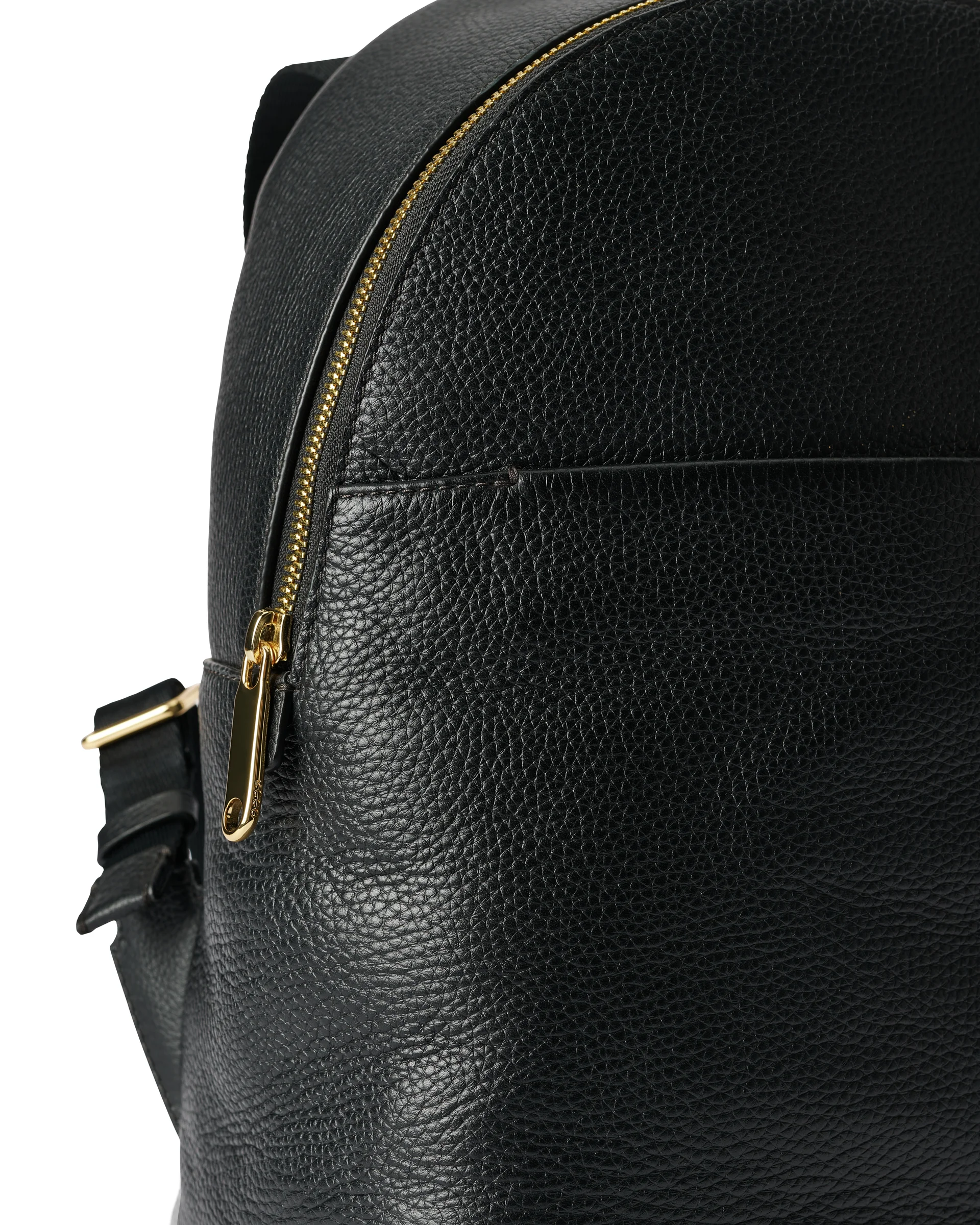 ECCO Round Pack Rucksack aus Leder Schwarz 34X26X14 cm