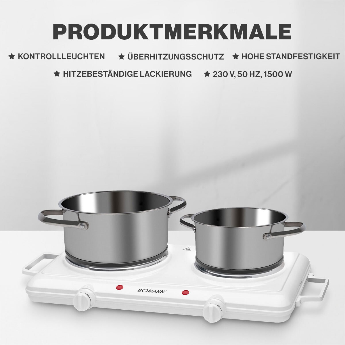 BOMANN Doppelkochplatte DKP 5028 CB weiß