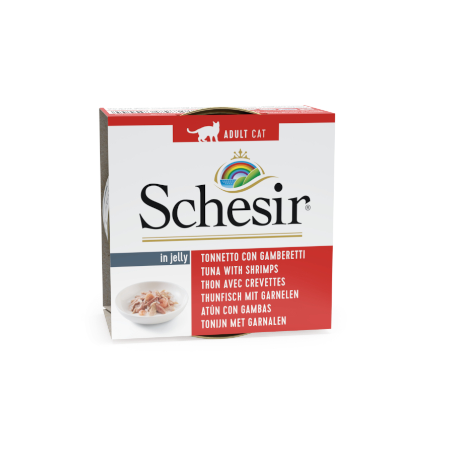 85 g Schesir Adulto Atún e Gambas lata para gatos