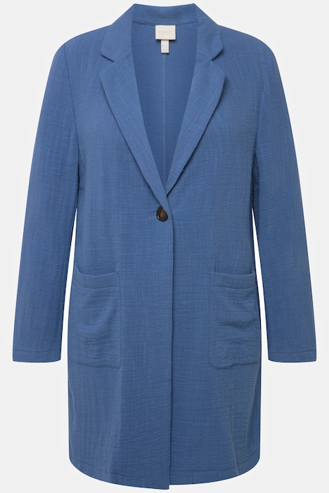 Longblazer, Reverskragen, Oversized, Biobaumwolle