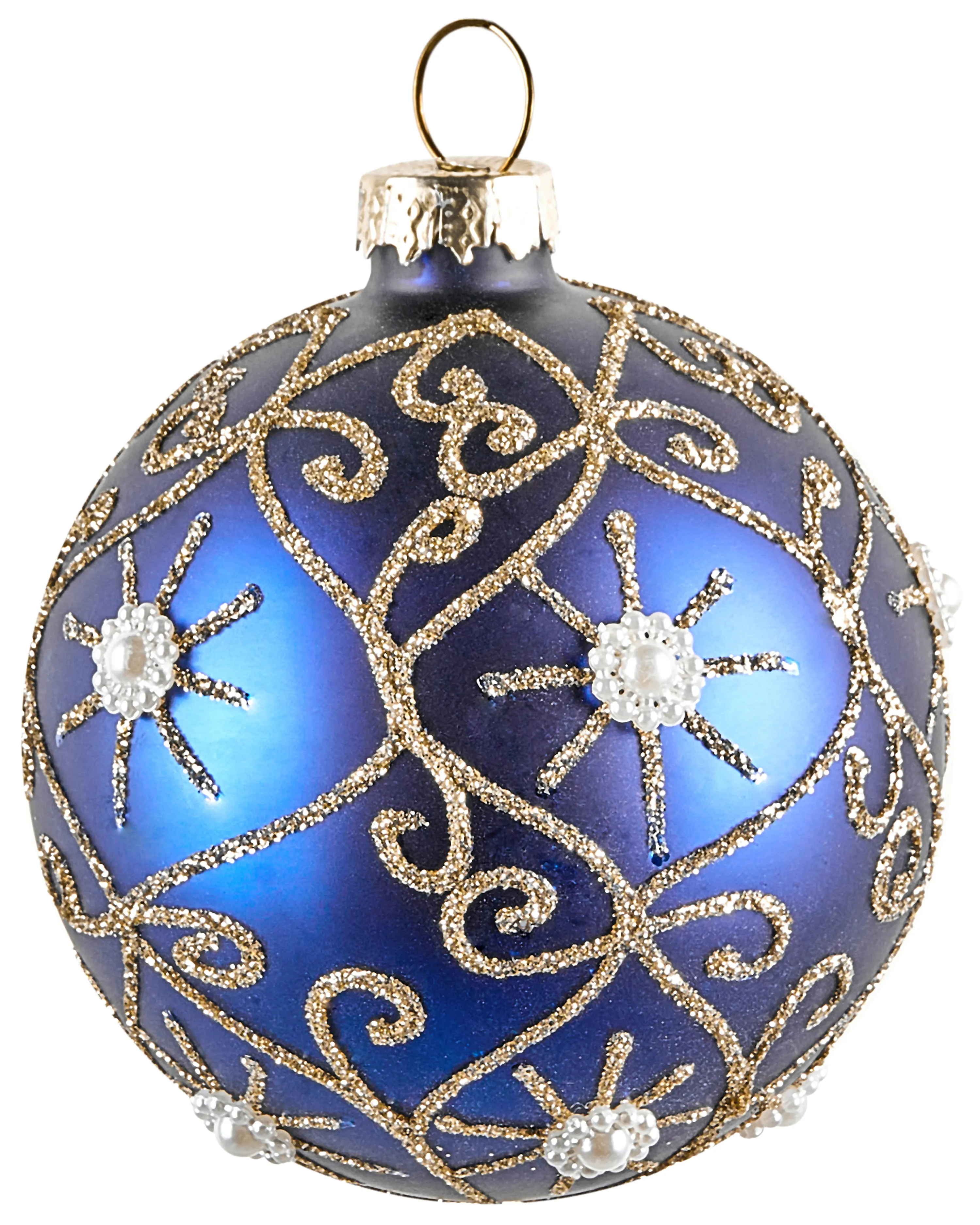 Set van 35 kerstballen ICEDROP Glas Blauw/goud