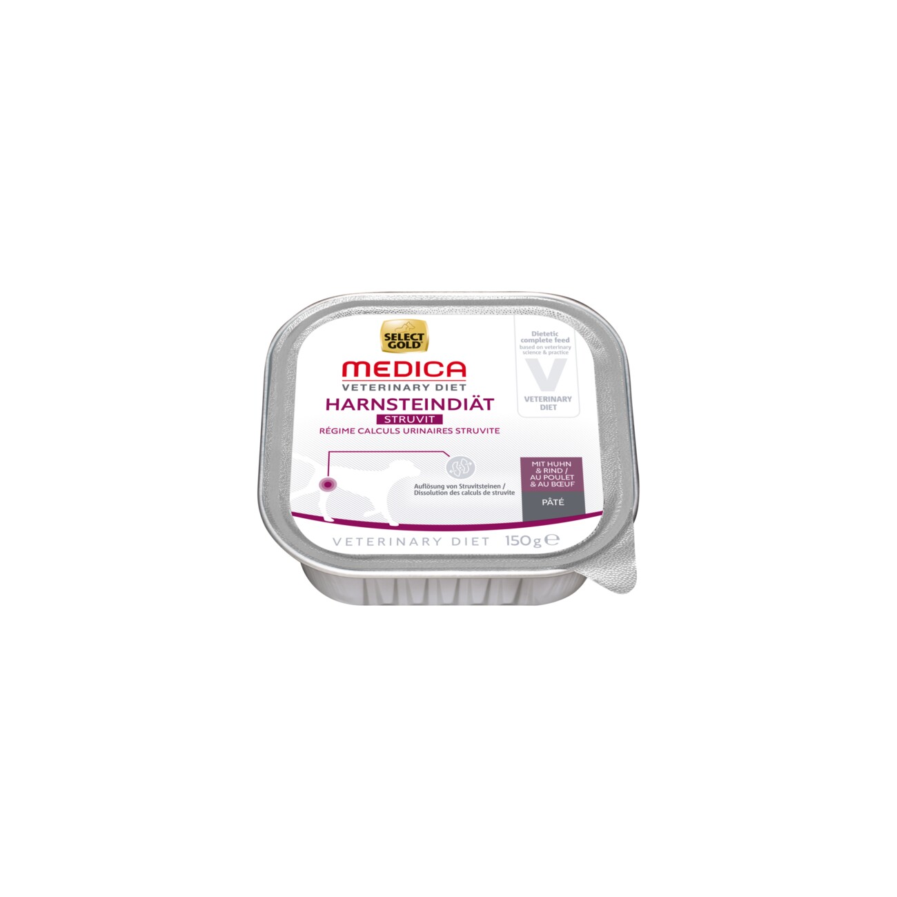 SELECT GOLD Medica Nassfutter Hund Adult Harnsteindiät, mit Huhn & Rind 10x150 g