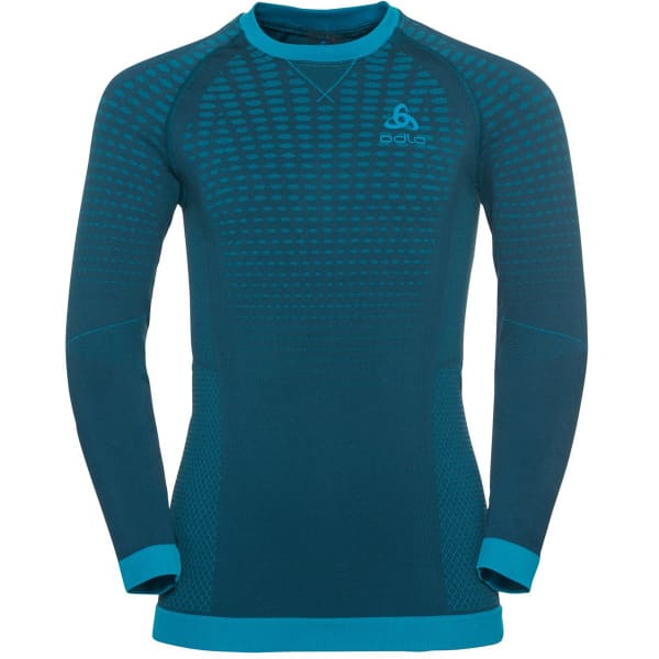 T-shirt thermique ODLO BL TOP CREW NECK L/S PERFORMANCE WARM KI DEEP DIVE - STUNNING BLUE