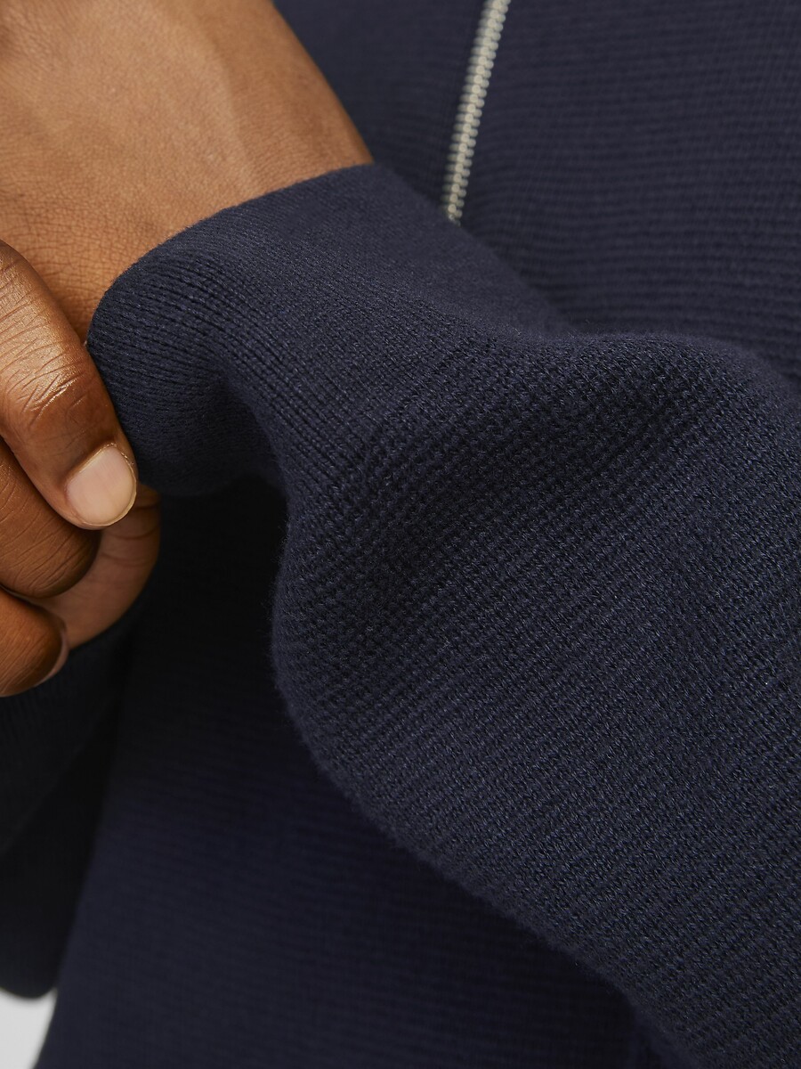 JACK & JONES<br>Suéter folgado com gola de pescador e meio zíper