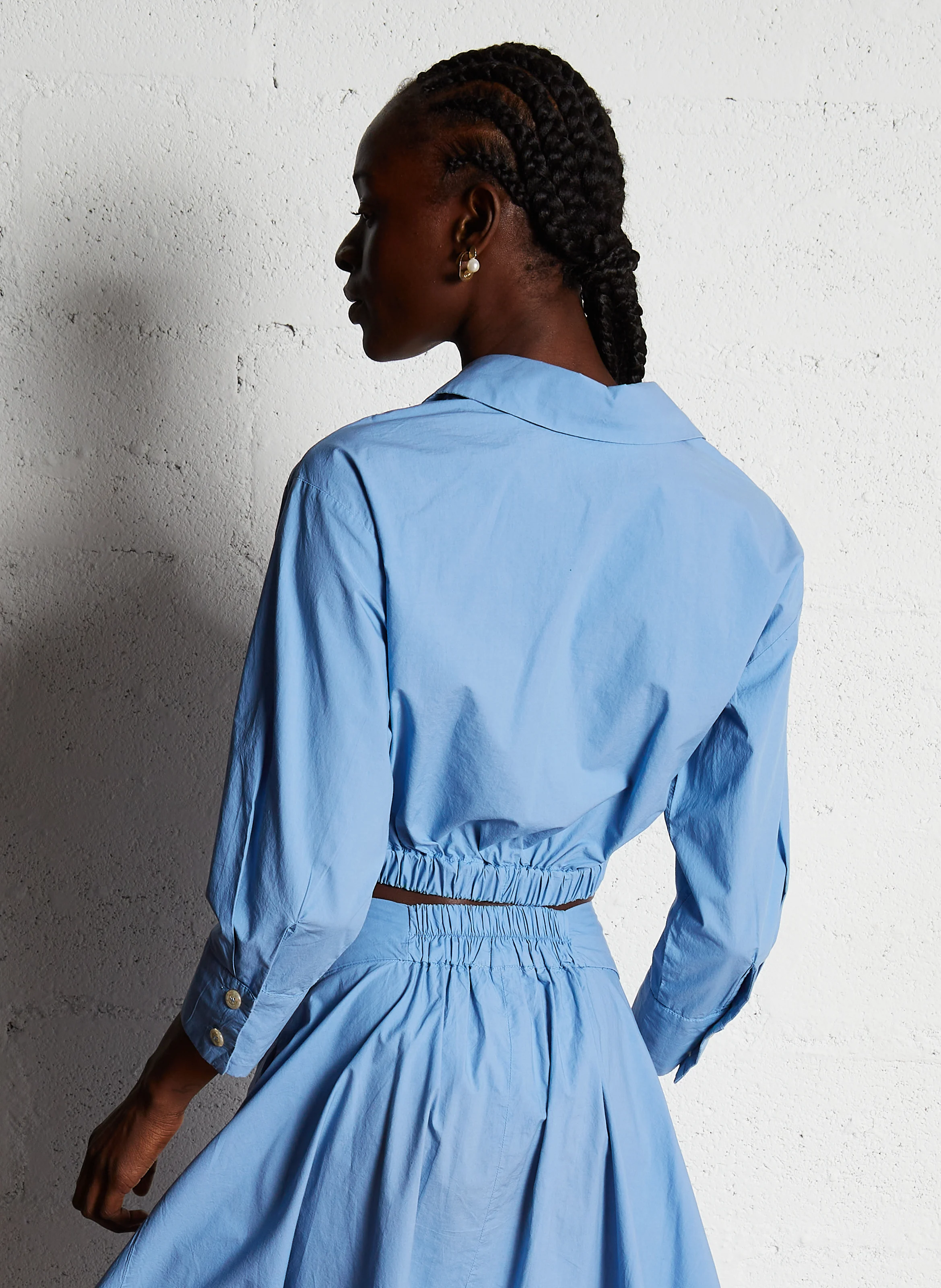 APRIL - Chemise courte en coton | Bleu