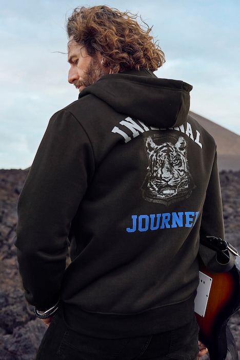 Hoodie-Jacke, Sweat, Prints, Kapuze, bis 8 XL