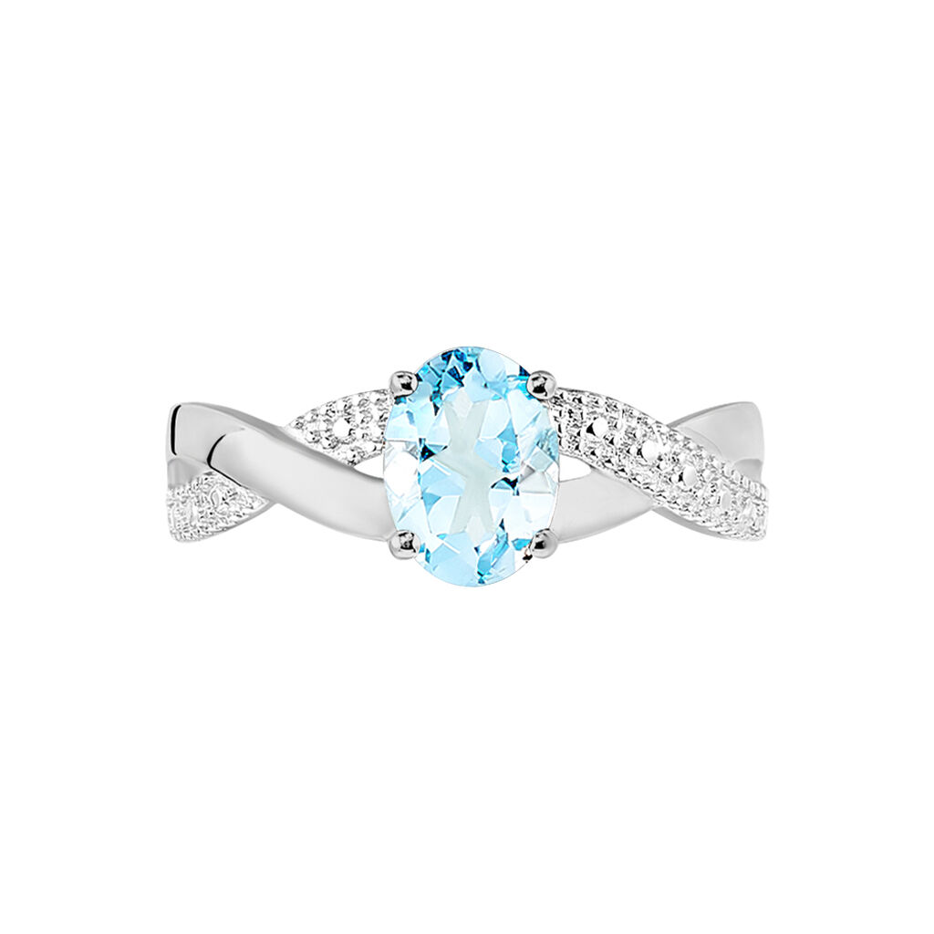 Bague Candice Or Blanc Topaze