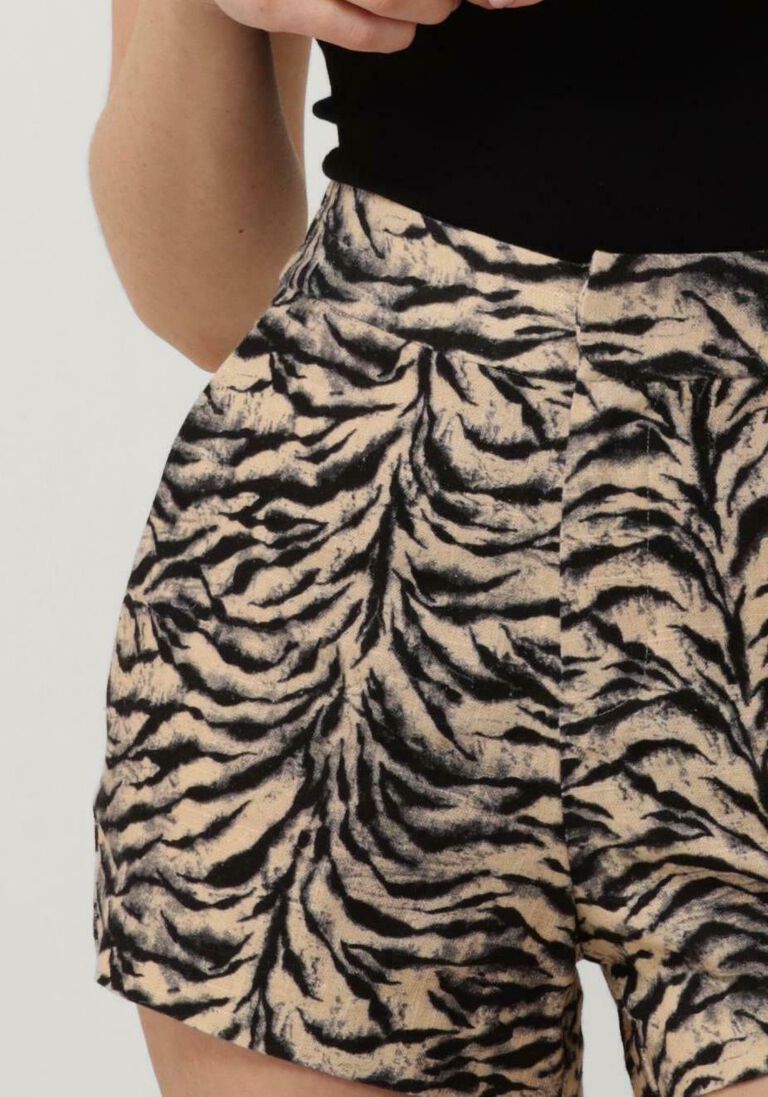ALIX THE LABEL beige alix the label shorts ladies woven tiger shorts