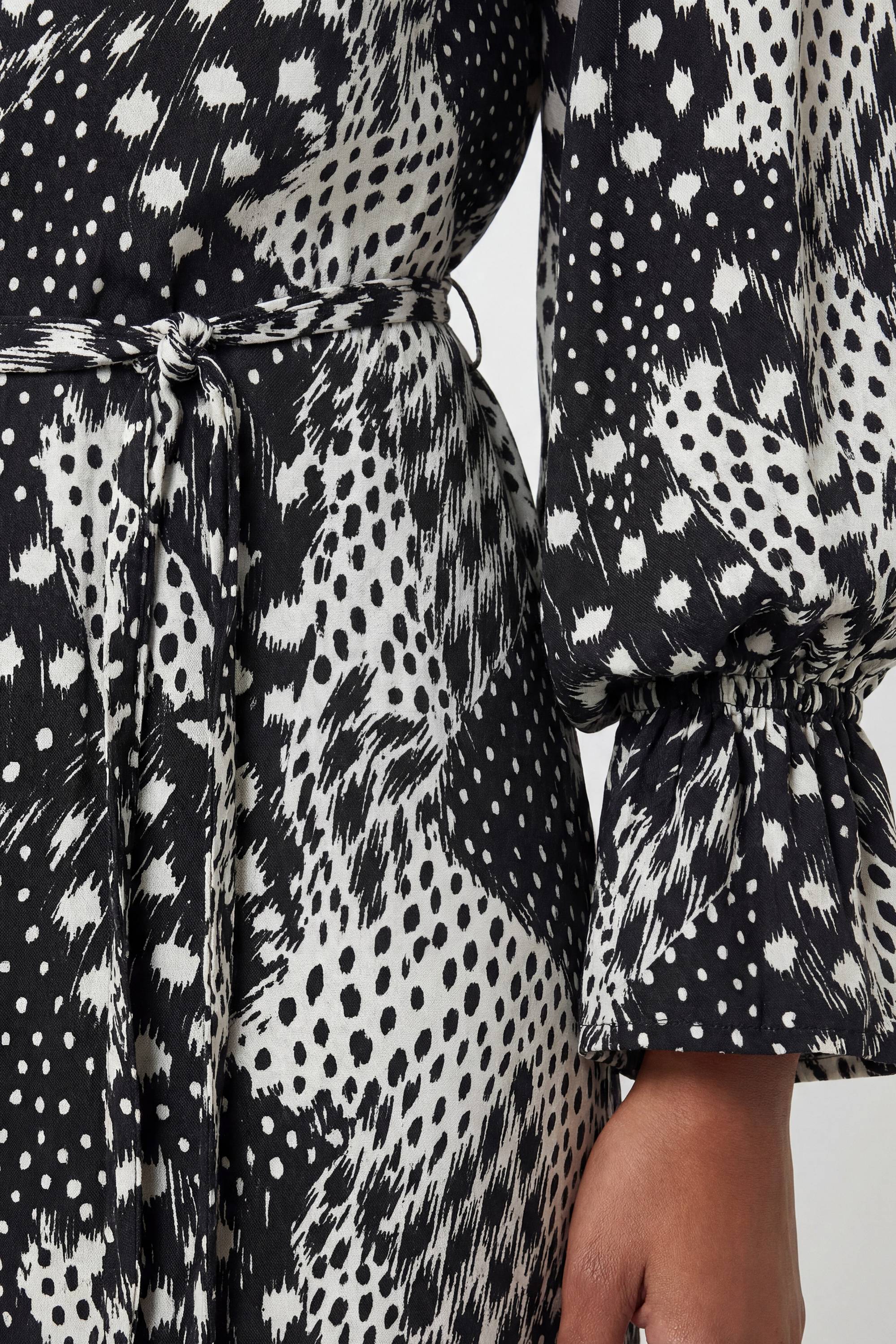KarenMillen Robe Mi-longue En Viscose Tissée Imprimée À Col Drapé