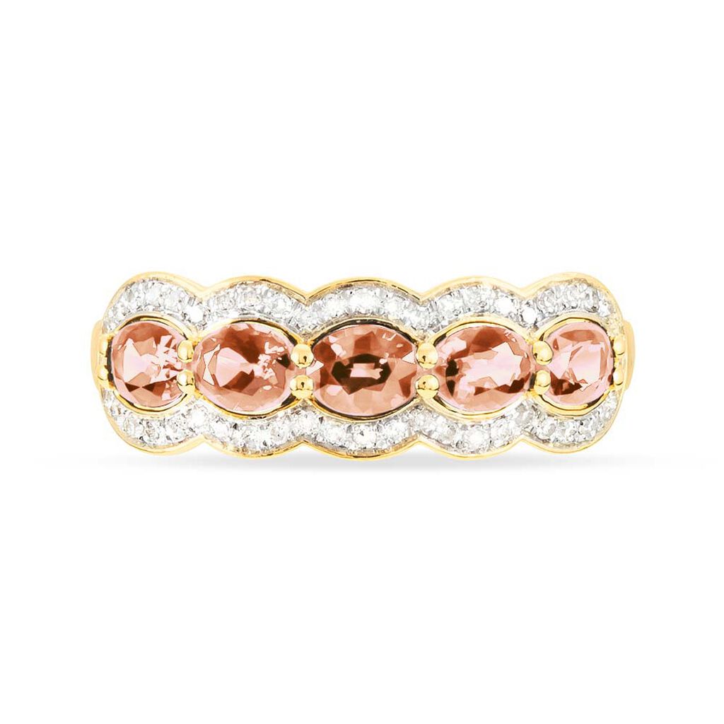 Bague Margaux Or Jaune Morganite Et Diamant
