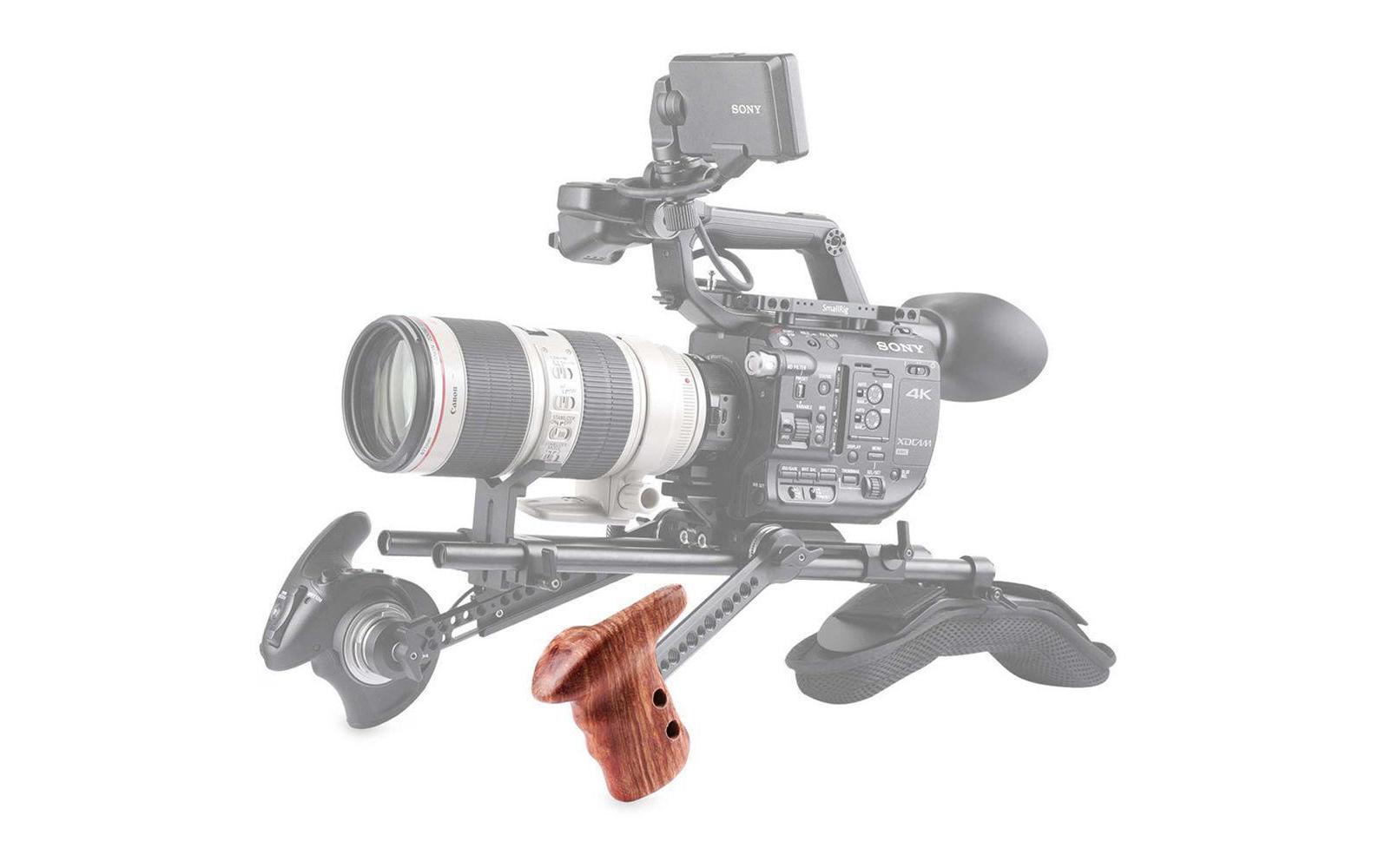 Left Side Wooden Grip mit Arri RosetteHolzgriff für die linke Seite mit ARRI Rondelle