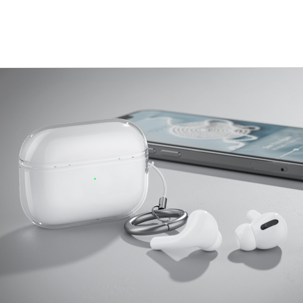 AirPods Pro 2 / AirPods Pro Gummi Schutzhülle   Scharnierring - Transparent
