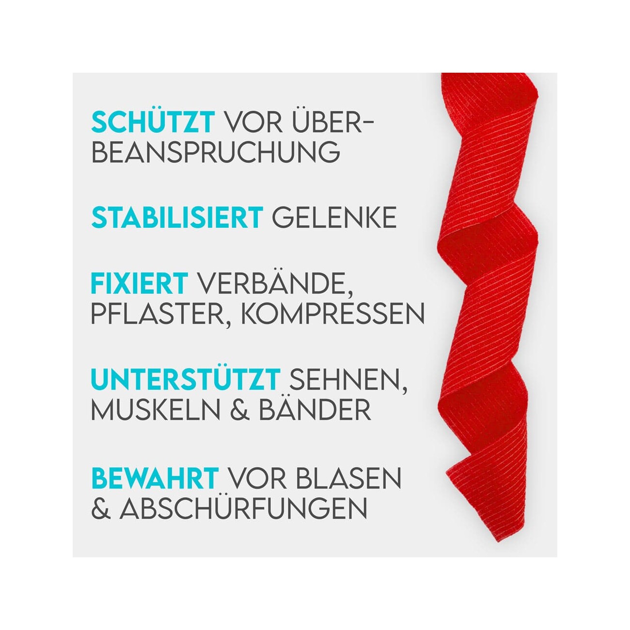 HUND IST KÖNIG Verband selbstklebend, Selbstklebende Bandage für Mensch & Tier (12 Stk) rot 5 cm, 47 m