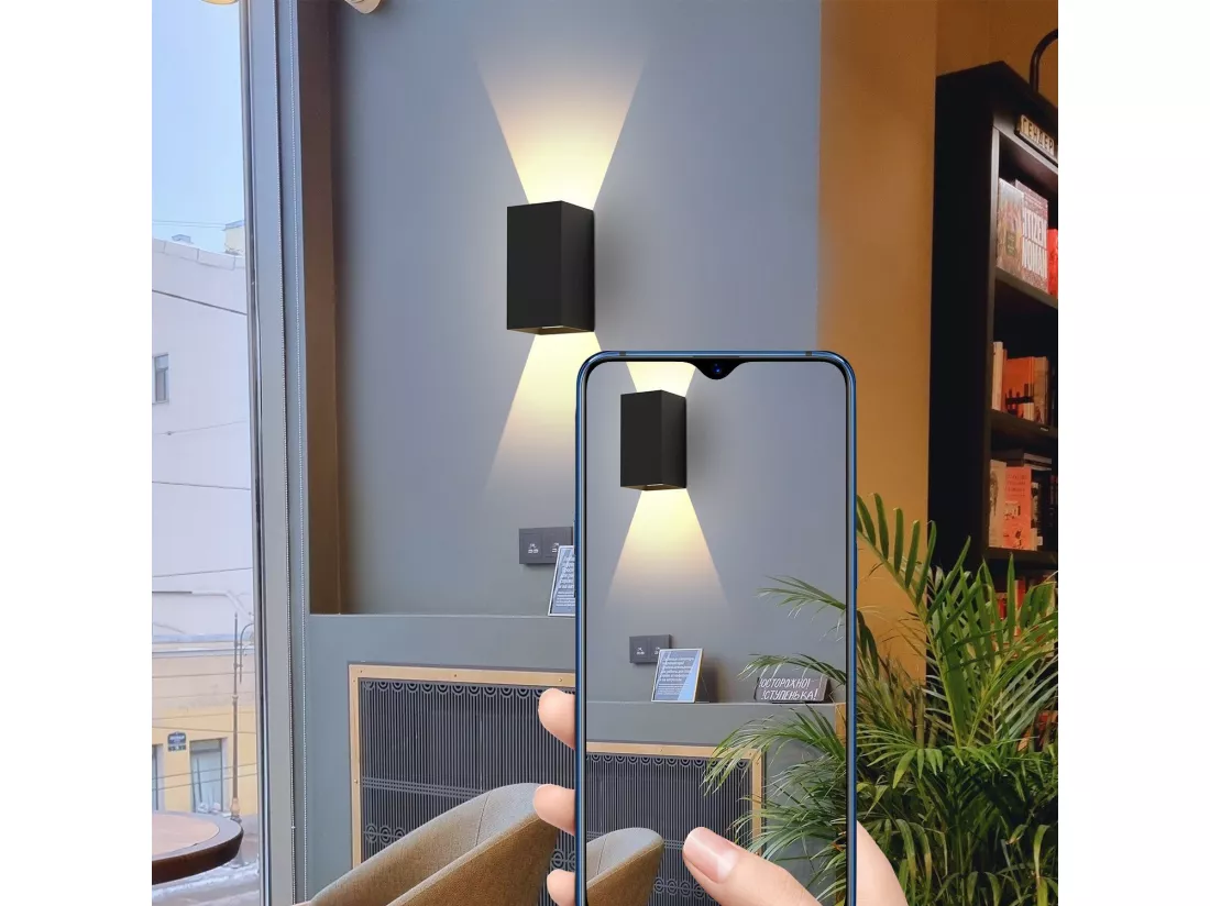 NETTLIFE Lot de 2 Applique murale LED extérieure et l'intérieur : éclairage mural noir, lampe d'extérieur, mur de maison 5 W IP65 blanc chaud 3000 K