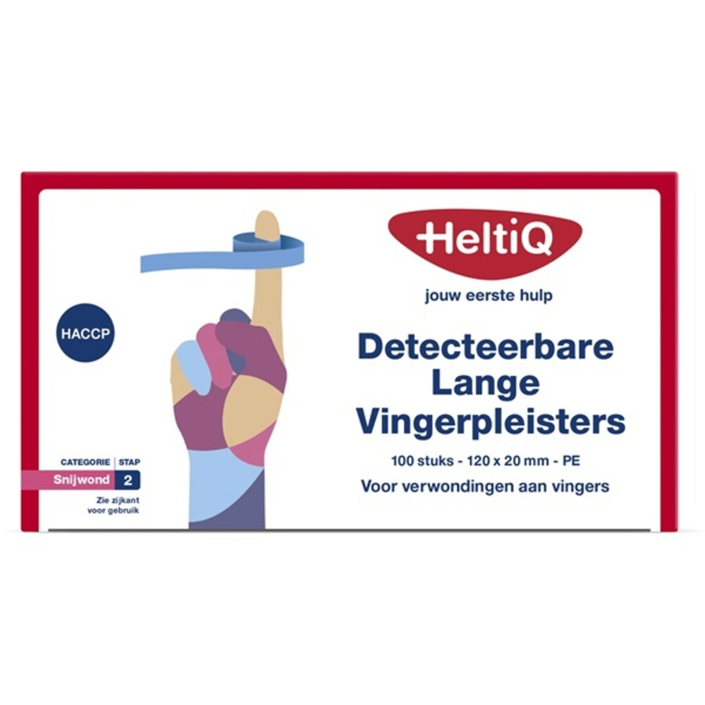HeltiQ Vingerpleisters Detecteerbaar 120x20 mm PE100 stuks